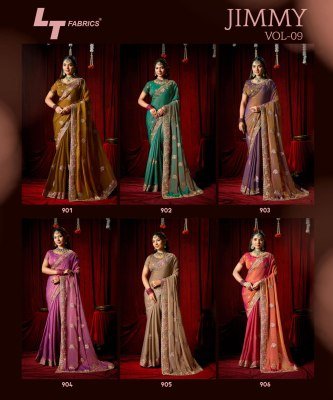 LT Fashion Jimmy Vol-09 PN Cloud Fancy Embroidery Saree Collection sarees catalogs