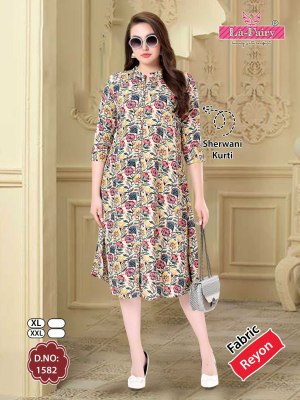 La Fairy present fancy Umbrella style fancy reyon kurti catalogue at low rate kurtis catalogs