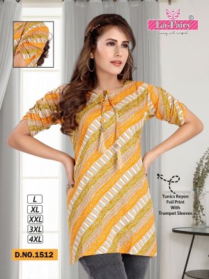 La fairy present reyon foil printed tunics catalogue at affordable rate western wear catalogs