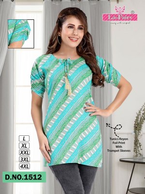 La fairy present reyon foil printed tunics catalogue at affordable rate western wear catalogs
