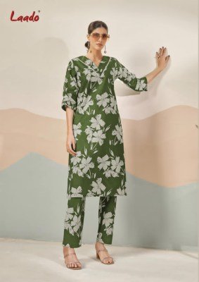 Laado Kavya Vol 5 Heavy Cotton Printed Kurti Catalogs Long Cord Set Top with Lace Printed Plazzo Pants Wholesale kurtis catalogs