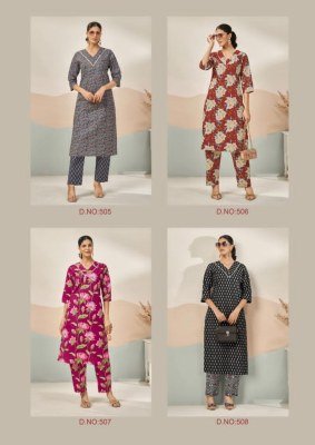 Laado Kavya Vol 5 Heavy Cotton Printed Kurti Catalogs Long Cord Set Top with Lace Printed Plazzo Pants Wholesale kurtis catalogs