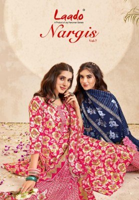 Laado Nargis Vol-7 Pure Cotton Printed Kurti Pant with Dupatta Set 