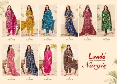Laado Nargis Vol-7 Pure Cotton Printed Kurti Pant with Dupatta Set kurti pant with dupatta Catalogs