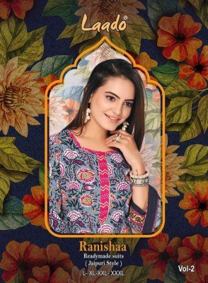 Laado new Ranishaa vol 2  pure cotton Jaipuri Pant Style ready made suits wholesaler price Surat  kurtis catalogs