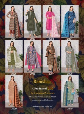 Laado new Ranishaa vol 2  pure cotton Jaipuri Pant Style ready made suits wholesaler price Surat  kurtis catalogs