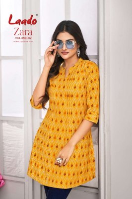 Laado presnet Zara Vol 2 Readymade cotton printed Short Tops catalog at low rate Amavi