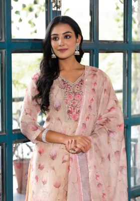 Label Khoj by D No 9617 linen cotton printed kurti pant and dupatta catalogue at low rate readymade suit catalogs