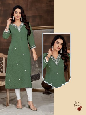 Ladies flavour by D No 3005 to 3010 present embroidered kurti catalogue  