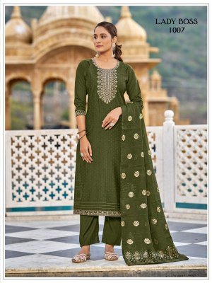 Lady Boss Designer Kurti Pant Set  Vertican Silk with Zarkan And Chiku Work readymade suit catalogs