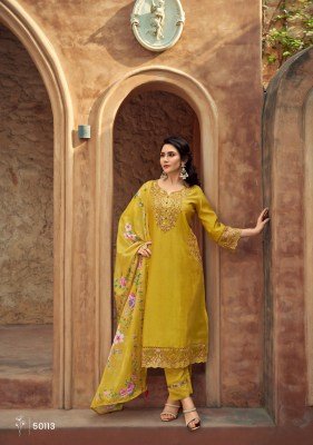 Lady Leela Gulmohar Viscose Silk Kurti Pant with Digital Organza Dupatta readymade suit catalogs