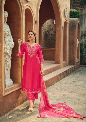 Lady Leela Gulmohar Viscose Silk Kurti Pant with Digital Organza Dupatta readymade suit catalogs