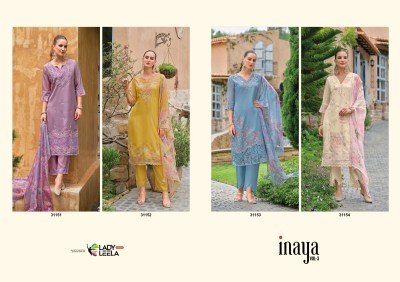 Lady Leela Inaya 3 Designer Organza Kurti Set with Hand Embroidery  Viscose Silk Pants And Organaza Printed Dupatta Wholesale kurtis catalogs
