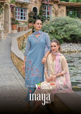 Lady Leela Inaya 3 Designer Organza Kurti Set with Hand Embroidery  Viscose Silk Pants And Organaza Printed Dupatta Wholesale kurtis catalogs