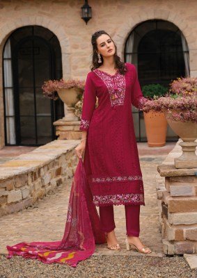 Lady Leela Izhaar Festive Edit Pure Maslin Schiffli Top, Silk Bottom And Tassel Trim Organza Dupatta Wholesale kurtis catalogs