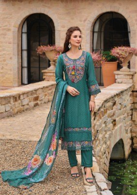 Lady Leela Izhaar Festive Edit Pure Maslin Schiffli Top, Silk Bottom And Tassel Trim Organza Dupatta Wholesale kurtis catalogs