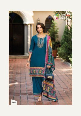 Lady Leela Khwab Designer Kurti Set Viscose Silk Embroidery with Farshi Pants And Chinon Dupatta Wholesale Product kurtis catalogs
