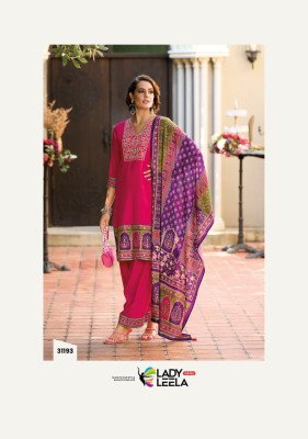 Lady Leela Khwab Designer Kurti Set Viscose Silk Embroidery with Farshi Pants And Chinon Dupatta Wholesale Product kurtis catalogs