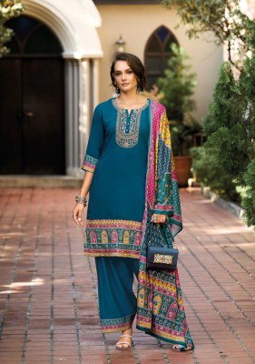 Lady Leela Khwab Designer Kurti Set Viscose Silk Embroidery with Farshi Pants And Chinon Dupatta Wholesale Product kurtis catalogs