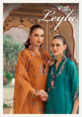 Lady Leela Leyla Collection Luxury Mul Chanderi Handwork Suits 