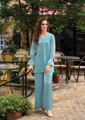 Lady Leela Marbles 7 Luxe Handwork Co ord Set Silk Top And Bottom Designer Culottes  Wholesale co ord set catalogs