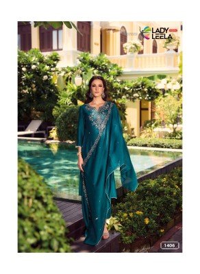 Lady Leela Noor 2 Shimmer Vichitra Handwork Suit Set Handwork Shimmer Vichitra Pant Suit with Embroidered Dupatta Wholesale kurtis catalogs