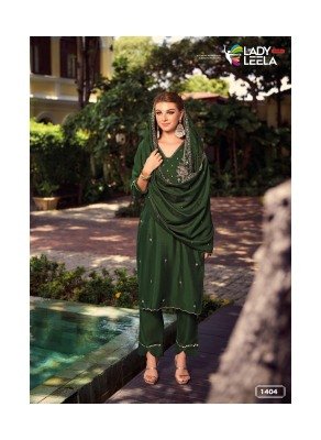 Lady Leela Noor 2 Shimmer Vichitra Handwork Suit Set Handwork Shimmer Vichitra Pant Suit with Embroidered Dupatta Wholesale kurtis catalogs