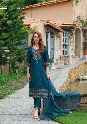 Lady Leela Rutba Pure Viscose Silk Kurti with Hand Embroidery  Sleeve And Daman Work  Matching Silk Pant And Embroidered Organza Dupatta Wholesale kurtis catalogs