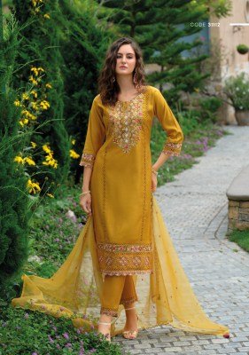 Lady Leela Rutba Pure Viscose Silk Kurti with Hand Embroidery  Sleeve And Daman Work  Matching Silk Pant And Embroidered Organza Dupatta Wholesale kurtis catalogs