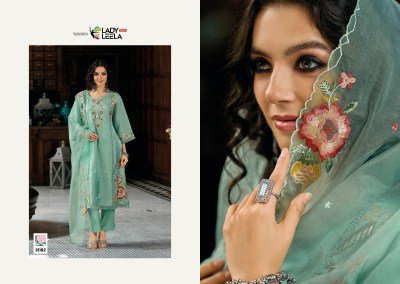  Lady Leela Saaz Designer Heavy Embroidered Viscose Kurti with Silk Pants And Organza Dupatta Wholesale kurtis catalogs