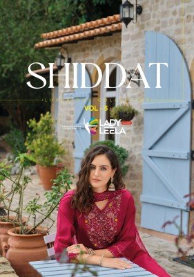 Lady Leela Shiddat 5 Luxe Heavy Handwork Vatican A Line Kurti Set with Embroidered Organza Sleeves, Daman ,Cotton Inner Pant And Dupatta Wholesale kurtis catalogs