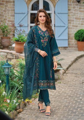 Lady Leela Shiddat 5 Luxe Heavy Handwork Vatican A Line Kurti Set with Embroidered Organza Sleeves, Daman ,Cotton Inner Pant And Dupatta Wholesale kurtis catalogs