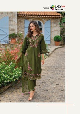Lady Leela Shiddat 5 Luxe Heavy Handwork Vatican A Line Kurti Set with Embroidered Organza Sleeves, Daman ,Cotton Inner Pant And Dupatta Wholesale kurtis catalogs