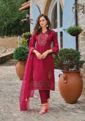 Lady Leela Shiddat 5 Luxe Heavy Handwork Vatican A Line Kurti Set with Embroidered Organza Sleeves, Daman ,Cotton Inner Pant And Dupatta Wholesale kurtis catalogs