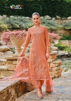 Lady Leela Varnika 2 Designer Embroidery Organza Top with Pure Viscose Silk Pant And Organza Digital Print Dupatta Wholesale kurtis catalogs