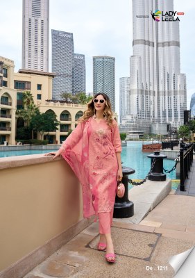 Lady Leela by Summer Pastels pure linen fancy kurti pant and dupatta catalogue readymade suit catalogs