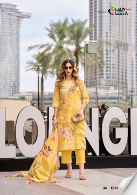 Lady Leela by Summer Pastels pure linen fancy kurti pant and dupatta catalogue readymade suit catalogs