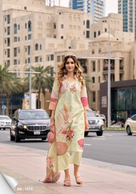 Lady Leela by Summer Pastels pure linen fancy kurti pant and dupatta catalogue readymade suit catalogs
