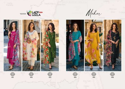 Lady Leela presents Meher premium festive collection ready made suits catalogue wholesaler  kurtis catalogs