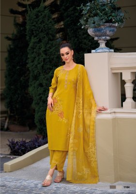 Lady leela by Rabya designer embroidered silk kurti pant with dupatta catalogue at wholesale price readymade suit catalogs