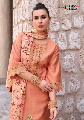 Lady leela by Riwayat heavy silk embroidered readymade kurti pant and dupatta catalogue at low rate readymade suit catalogs
