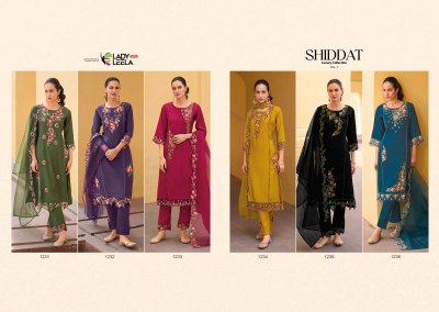 Lady leela by Shiddat 2 heavy embroidered fancy kurti pant and dupatta catalogue at amaviexpo readymade suit catalogs