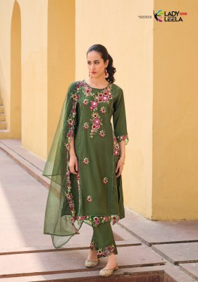 Lady leela by Shiddat 2 heavy embroidered fancy kurti pant and dupatta catalogue at amaviexpo readymade suit catalogs