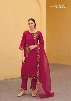 Lady leela by Shiddat 2 heavy embroidered fancy kurti pant and dupatta catalogue at amaviexpo readymade suit catalogs