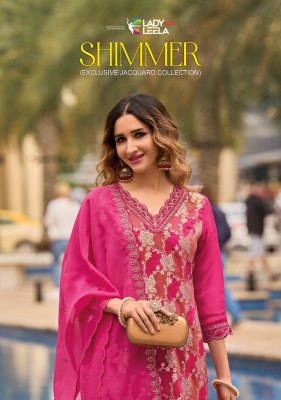 Lady leela by Shimmer pure jacquard embroidered readymade suit catlogue at amaviexpo Lady leela