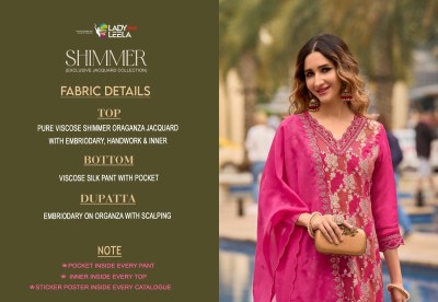 Lady leela by Shimmer pure jacquard embroidered readymade suit catlogue at amaviexpo readymade suit catalogs