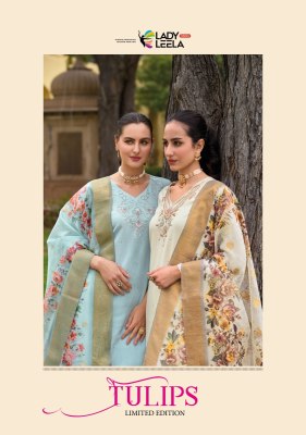 Lady leela by Tulips pure handwork designer kurti pant and dupatta catalogue at wholesale price Lady leela