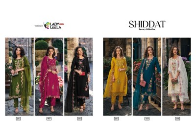 Lady leela by shiddat heavy handwork embroidery kurti pant with designer dupatta at wholesale rate kurtis catalogs