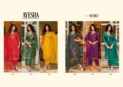 Lady leela present Ayesha embroidered readymade suit catalogue at low rate readymade suit catalogs
