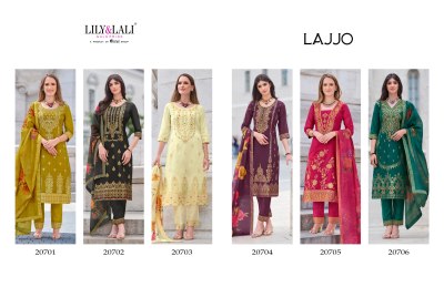 Lajjo by Lily and lali Exclusive handwork kurti pant and dupatta catalogue at amaviexpo readymade suit catalogs